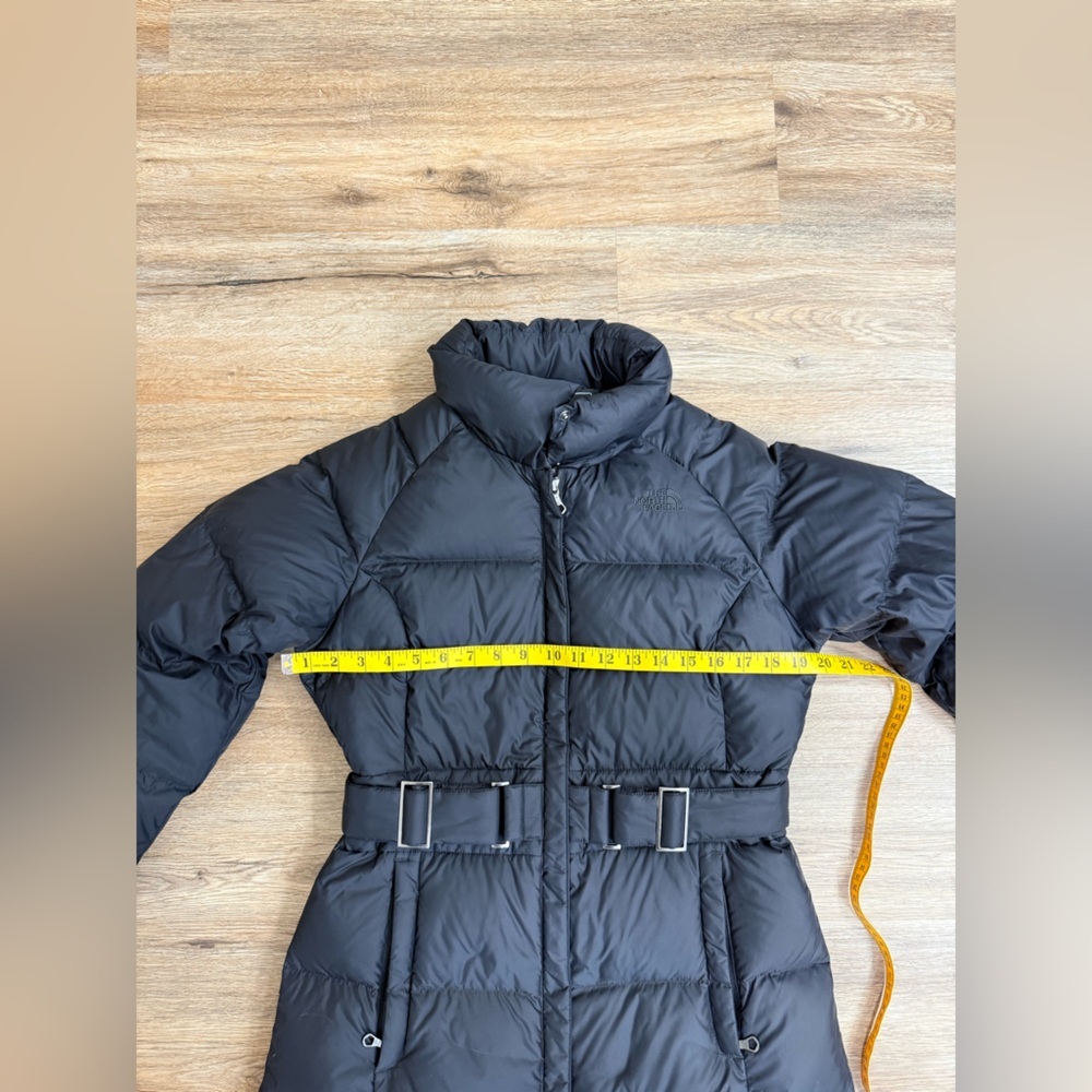The North Face Women's Caroline Black Long Puffer Coat with Belt Size M - Picture 12 of 14